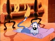 Furrball's tail catches fire