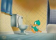 Little Plucky learns to use the toilet