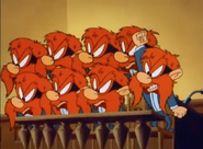 The jury in Gang Busters, consisting entirely of Yosemite Sam clones