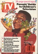 Plucky, Babs & Buster on the cover of TV Guide with Big Bird, Captain Planet, Bart Simpson, Ninja Turtles and Jaleel White as Steve Urkel