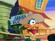 "Hey, what's the big idea?" "Rope it in, Plucky!"