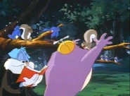 Dizzy says a sad good-bye to the forest creatures...