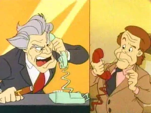 Arthur Jabba (left) talking to George on the phone