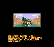 Plucky Duck received a $1,000,000.00 after winning the entire competition