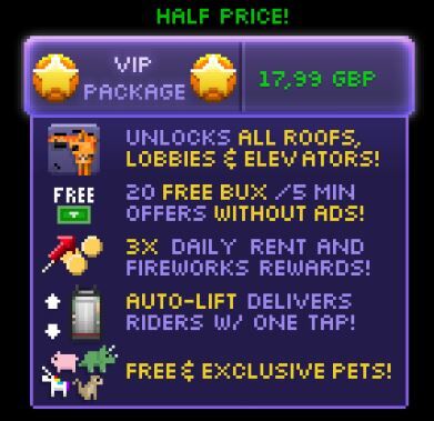 Vip Package Tiny Tower Wiki Fandom - how much robux do you get from fireworks tiny tower