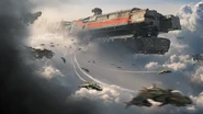 The Annapolis seen releasing aircraft in the menu screen of Titanfall.