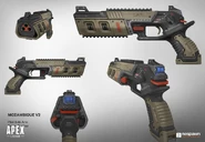 Concept art for the Mozambique as it appears in Apex Legends.