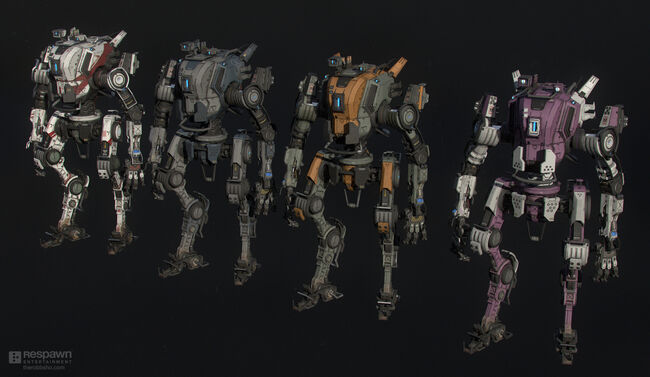 Left to right: Default, Midnight Strike, Battle Ready, Purple Haze