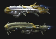 Concept art for the MacAllan, featuring the Crusader.