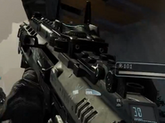 A first-person view of the carbine in Titanfall.