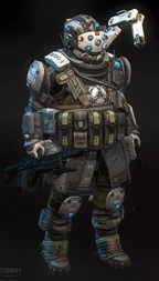 A heavy-class Pilot that often use heavy weaponry and armor over parkouring.