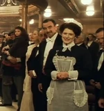 Trudy in the Rose's dream, standing besides John Jacob Astor and Isidor Straus