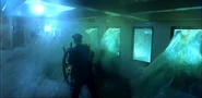 Movie screenshot of the Wheelhouse flooding