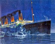 Ken Marshall painting depicting the iceberg collision