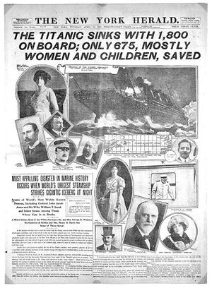 Titanic-New York Herald front page