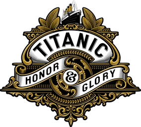 The current Titanic: Honor and Glory logo (2021-present)