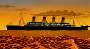 The Titanic at sea