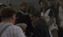 Clarinda plays some music to keep the passengers calm