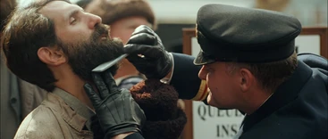 The first time we see him,  and the scene that gave him the title of this page