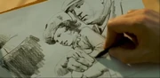 Cora and Bert Carmell being drawn by 