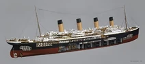 A see-through Titanic 3D model painting, created by Ken Marshall.
