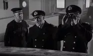 George Thomas Rowe, Captain Edward Smith and Joseph Boxhall using binoculars.