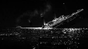 The Titanic shortly before her final plunge, 