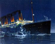 Titanic hits iceberg, 11:40 P.M.