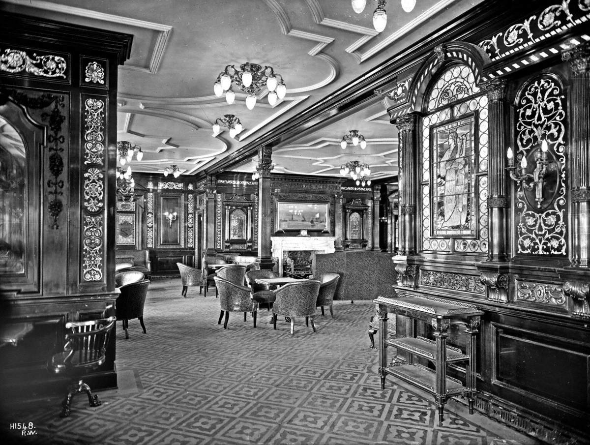 inside the titanic before it sank in color