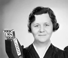 Leah Aks at the CBS Radio Show  'Believe It Or Not'  hosted by Robert Ripley in April 1939.