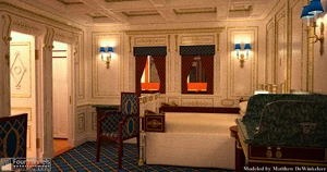 B-54 of the Port side Private Parlor Suite decorated in the Empire style