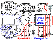 A diagram of first class smoke room location