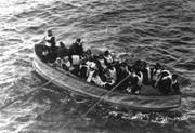 Titanic lifeboat D, awaiting rescue by the RMS 
