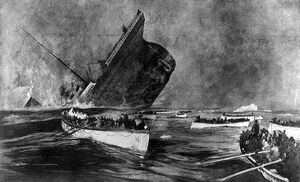 Titanic's sinking stern