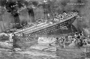 Illustration of the sinking of the Titanic