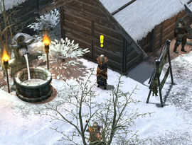 Audhild, in front of her home