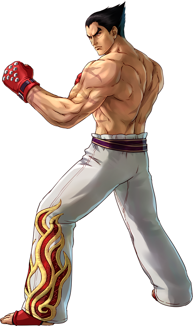 Guia de personagens - Evento KOFAS X Tekken 7 - Kazuya Mishima  Kazuya  Mishima é um personagem da franquia de jogos Tekken.Ele foi introduzido no  primeiro Tekken,onde ele é o protagonista