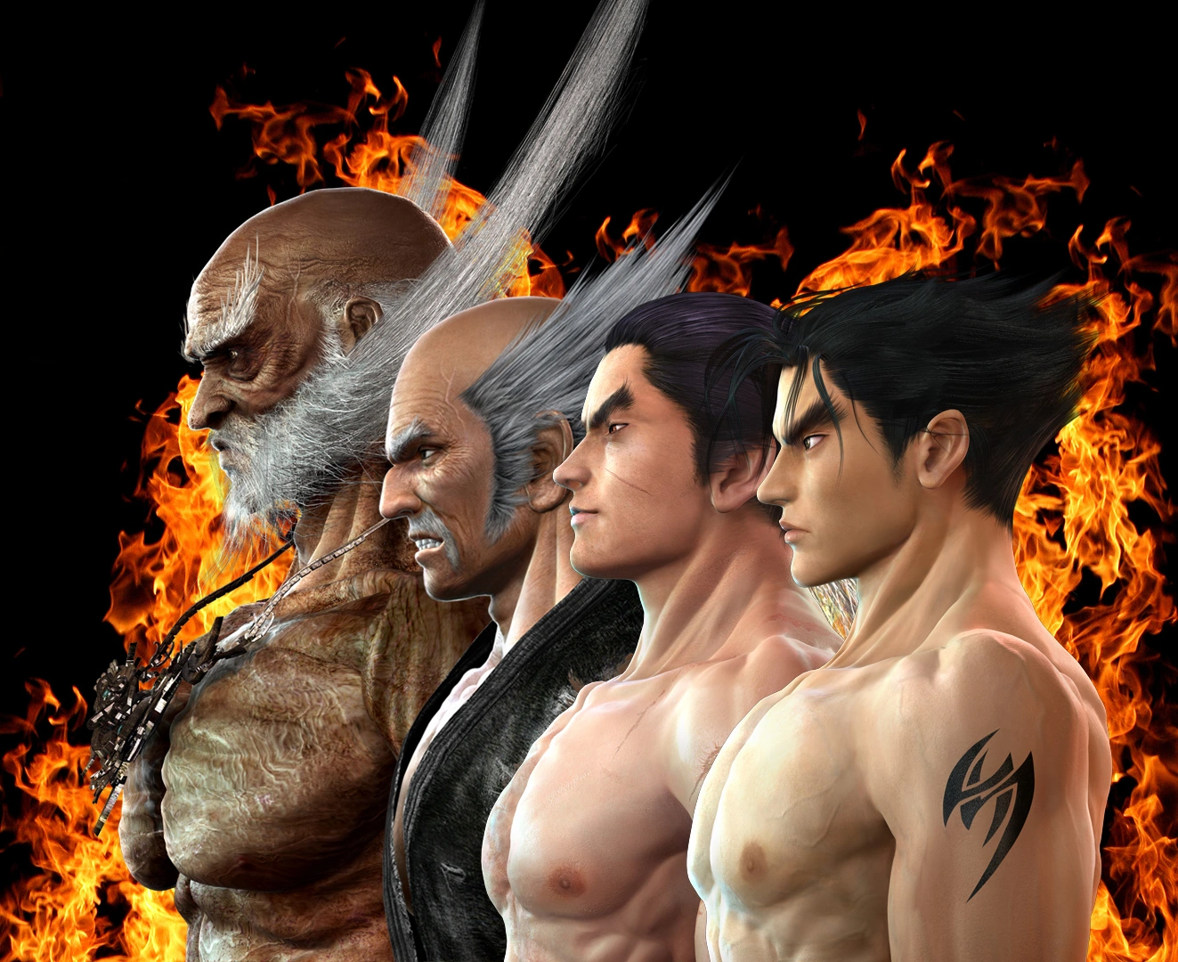 Todos os membros da Família Mishima em Tekken - Versus