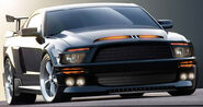 KARR's Default Vehicle Form: Black 2008 Mustang GT500 KR with twin pacing Amber Yellow Scanners.