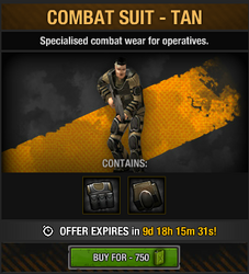 Combat Suit - Tan - 750