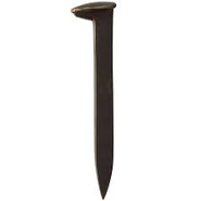 A railroad spike, an example of a metal spike.