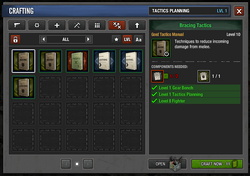 Tactics Manual crafting menu