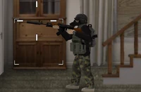 A survivor aiming the Suppressed variant.
