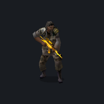 A survivor equipped with the Golden AK-47 Custom