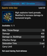 Level 30 M67 Shredder grenade