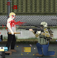 A survivor using the Spec Ops variant in combat.