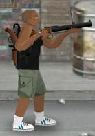 Survivor aiming the M79