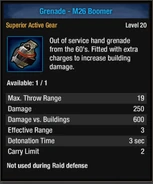 Level 20 M26 Boomer grenade