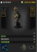 Scav no backpack.png (207 KB) A scavenger that is given a backpack will lose their default backpack, but will keep the bonuses.