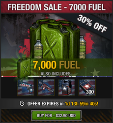 Freedom Sale - 7,000 - $32.90 USD